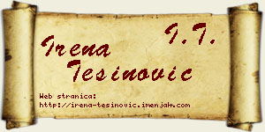 Irena Tešinović vizit kartica